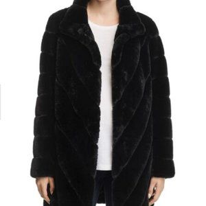 NWT Calvin Klein Faux Fur Jacket: Black Size S